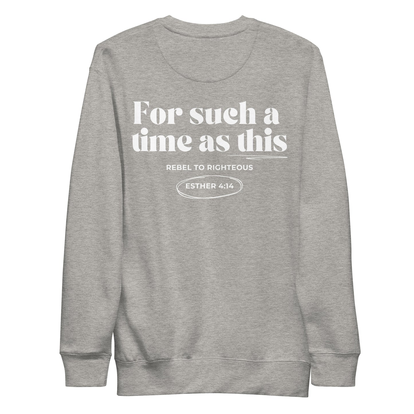 “Christian sweatshirt with For Such a Time as This text in forest green”
“Faith-based crewneck with crown design – Dusty Rose”
“Esther 4:14 sweatshirt for Christian women”