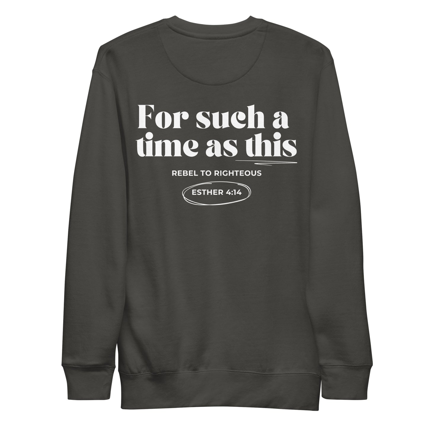 “Christian sweatshirt with For Such a Time as This text in forest green”
“Faith-based crewneck with crown design – Dusty Rose”
“Esther 4:14 sweatshirt for Christian women”