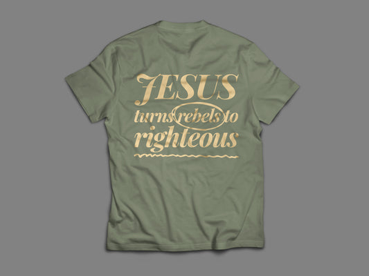 Rebel to Righteous™ Sage Green Tee – Christian Apparel